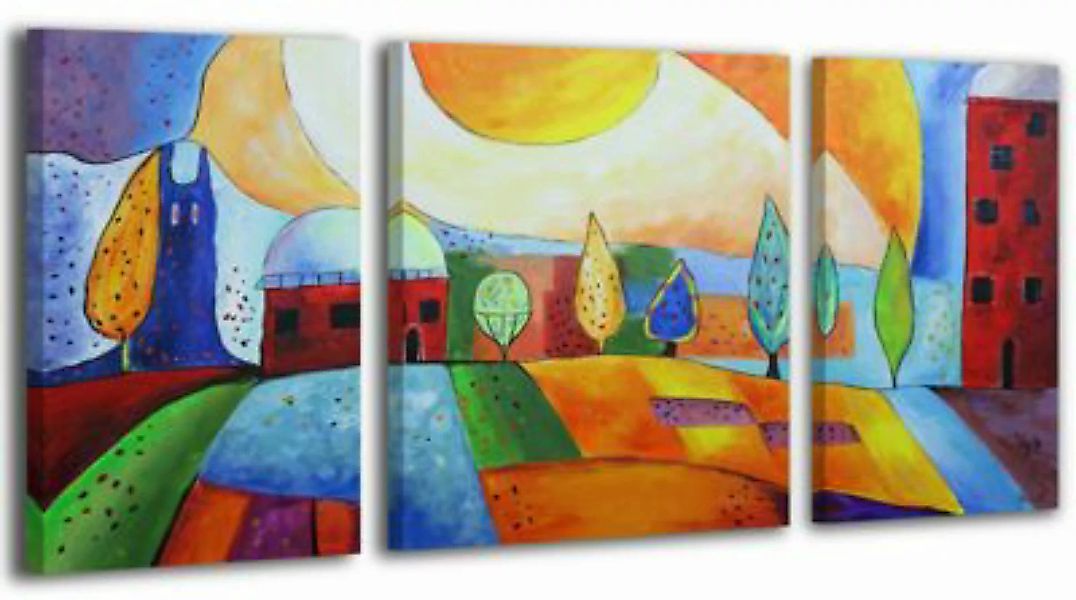 YS-Art™ "Gemälde Acryl ""Egerland City"" handgemalt auf Leinwand 120x70 cm" günstig online kaufen