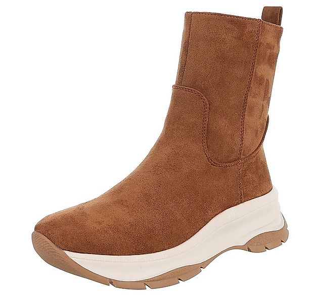 Ital-Design Damen Freizeitstiefel mit flexibel Gummizug und Komfort Plateau günstig online kaufen