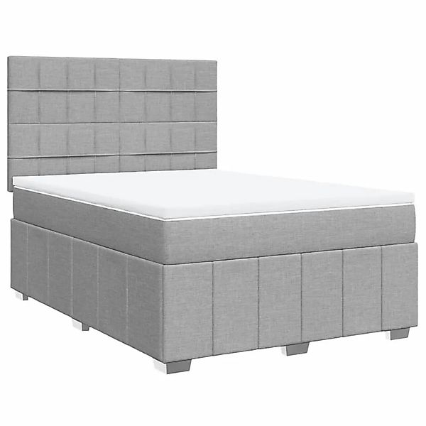 vidaXL Boxspringbett mit Matratze Hellgrau 140x200 cm Stoff 3293991 günstig online kaufen