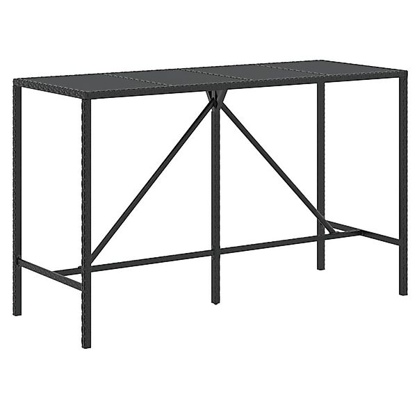 vidaXL Gartentisch Bartisch mit Glasplatte Schwarz günstig online kaufen