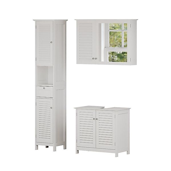 Vicco Badmöbel-Set Riad, Weiß, 3 Teile, günstig online kaufen