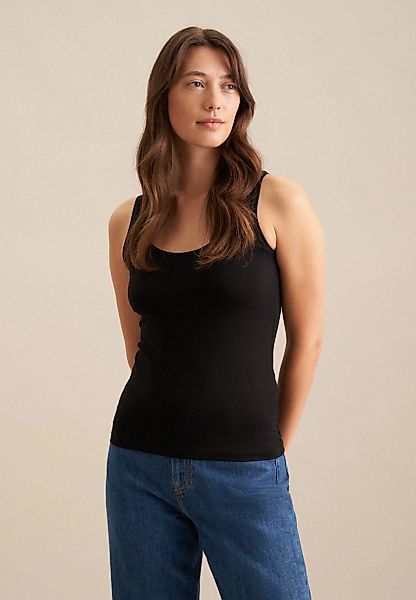 seidensticker Tanktop "Schwarze Rose" Ohne Arm Rundhals Uni günstig online kaufen