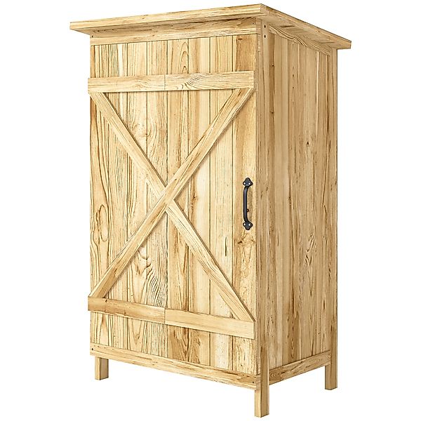 Outsunny Gartenschuppen aus Holz 63,5x40x90 cm Gartenschrank für Werkzeugau günstig online kaufen