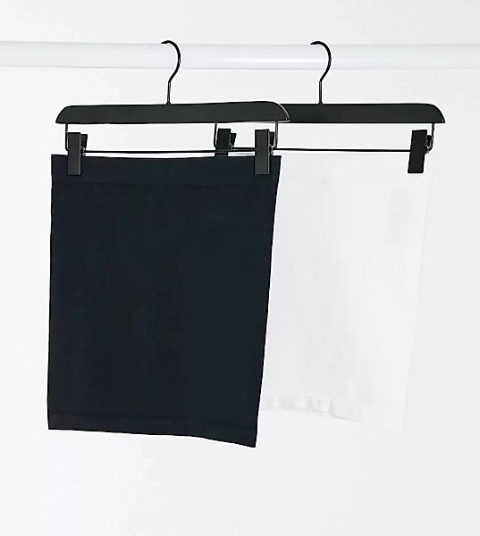 Mamalicious – Bauchband aus Bio-Baumwolle, 2er-Pack, in Schwarz und Weiß-Me günstig online kaufen