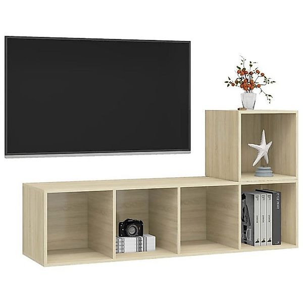 vidaXL Kleiderschrank 2-tlg TV-Schrank-Set Sonoma-Eiche Spanplatte günstig online kaufen
