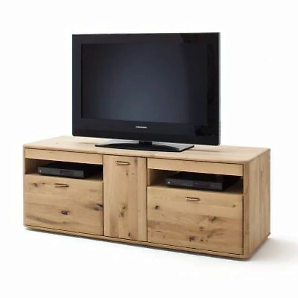 Lomadox Wohnzimmer Wohnwand TV-Lowboard ROSARIO-05 aus Balkeneiche Bianco m günstig online kaufen