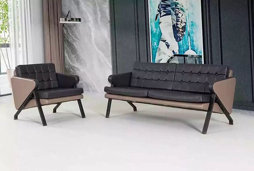 JVmoebel Sofa Moderne Sofagarnitur Luxus Zweisitzer Sessel Polster Design, günstig online kaufen