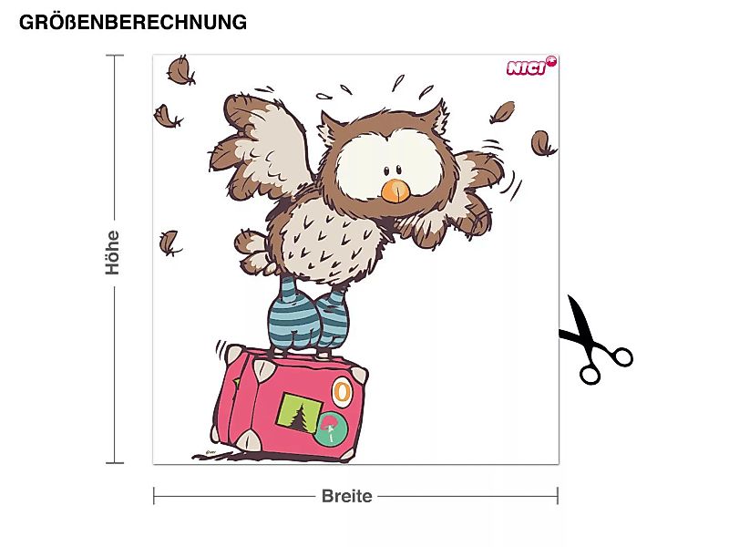 Wandtattoo Kinderzimmer NICI - Oscar Owl - Eule auf reisen günstig online kaufen