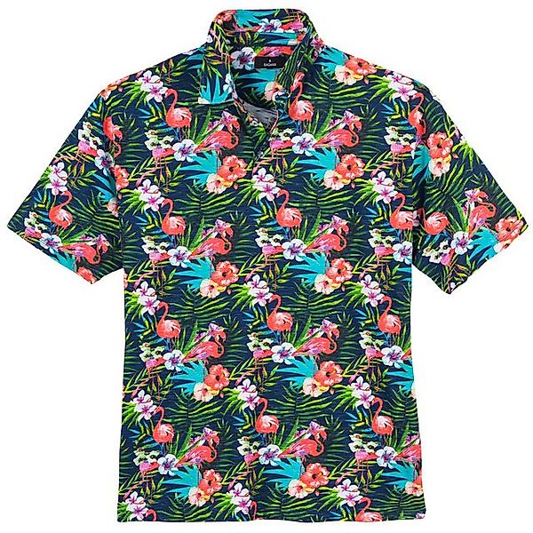 RAGMAN Poloshirt Große Größen Herren Poloshirt Alloverprint floral navy-grü günstig online kaufen