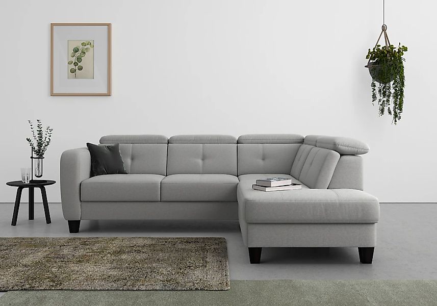sit&more Ecksofa "Belluci L-Form" inklusive Federkern, wahlweise mit Bettfu günstig online kaufen