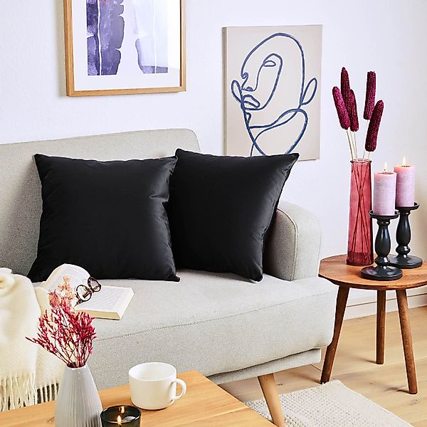 Blumtal Kissenbezug 2er Set - dekorativer Samt Kissenbezug mit verstecktem günstig online kaufen