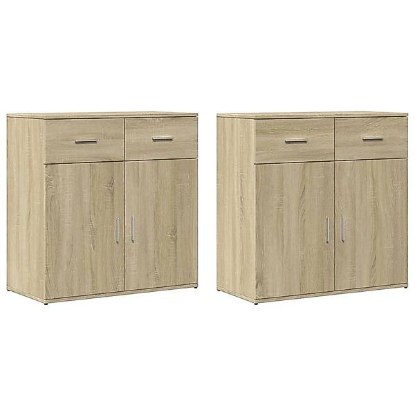 vidaXL Sideboards 2 Stk Sonoma-Eiche 79x38x80 cm Holzwerkstoff 3276618 günstig online kaufen