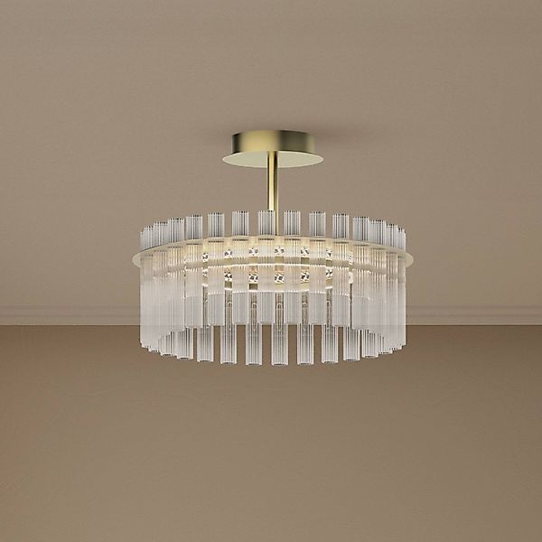 Lucande LED-Deckenleuchte Luma, Ring, gold, Glas, Ø 45 cm günstig online kaufen
