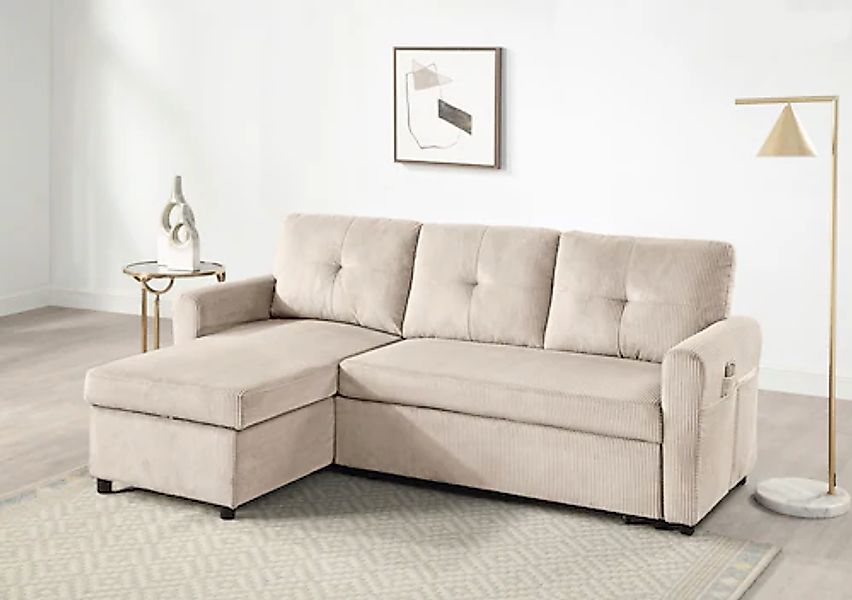 ATLANTIC home collection Schlafsofa »Gustavo L-Form«, mit Schlaffunktion, S günstig online kaufen