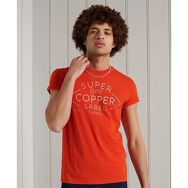 Superdry Workwear Graphic 185 Kurzarm T-shirt S Volcanic Lava Orange günstig online kaufen