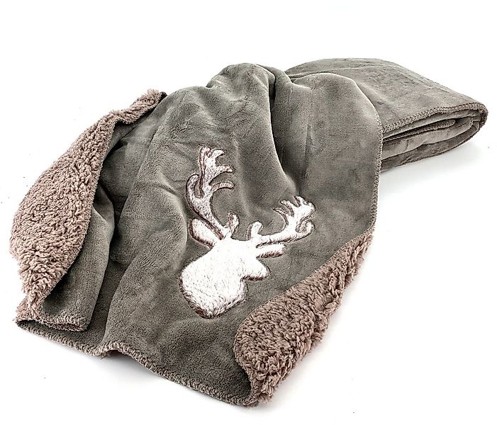 Wohndecke Kuscheldecke Hirsch Fell-Imitat Sofadecke Landhaus, heimtexland, günstig online kaufen