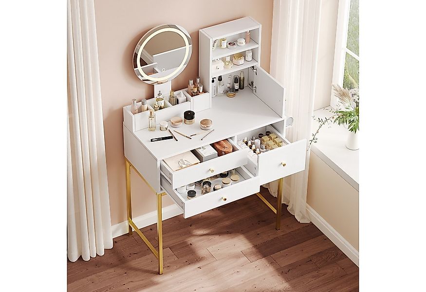 REDOM Schminktisch Kosmetiktisch,Frisiertisch (mit LED-Spiegel, Steckdose & günstig online kaufen