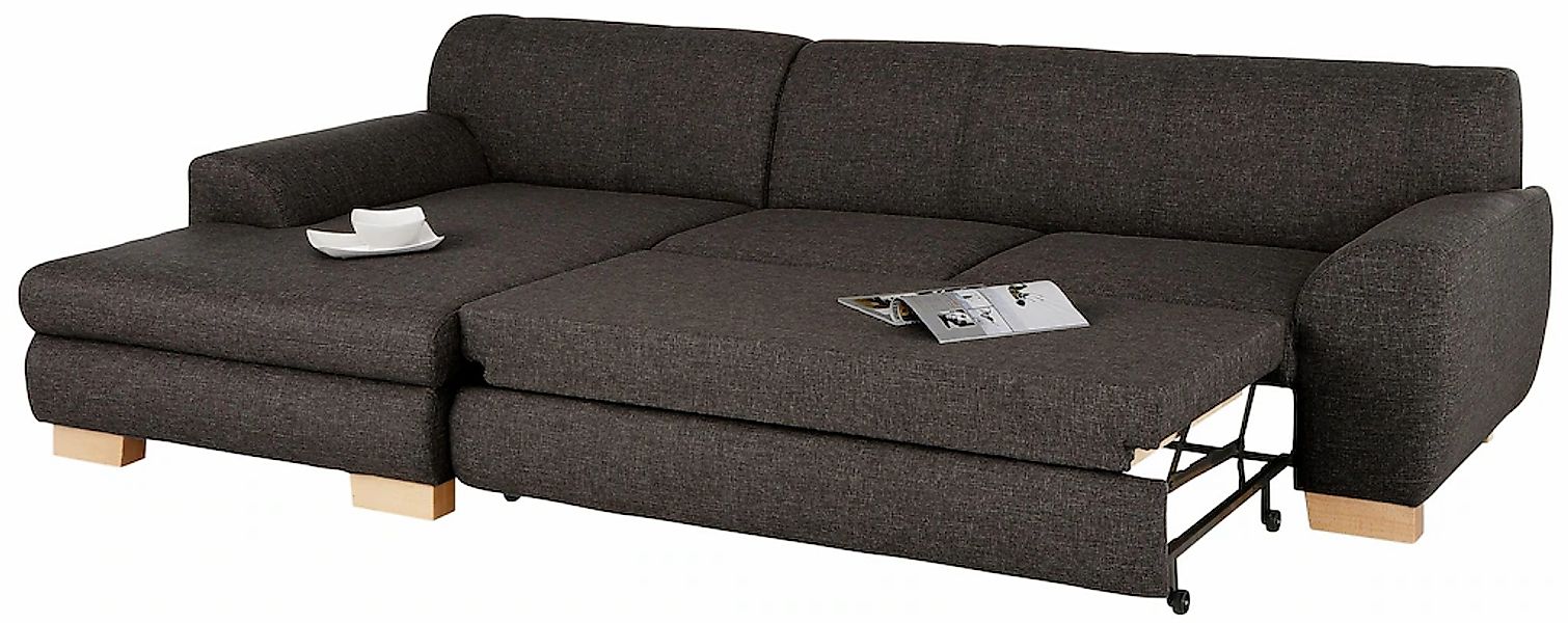 Home affaire Ecksofa "Nika L-Form" Polsterecke, Struktur fein oder Melrose/ günstig online kaufen