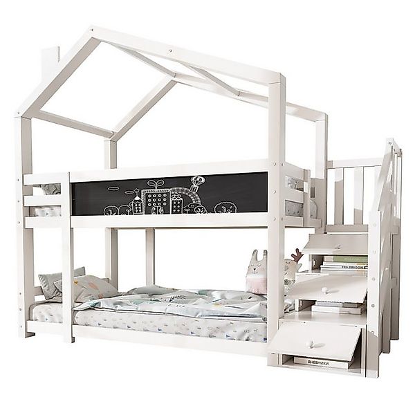SOFTWEARY Etagenbett mit 2 Schlafgelegenheiten und Lattenrost (90x200 cm), günstig online kaufen