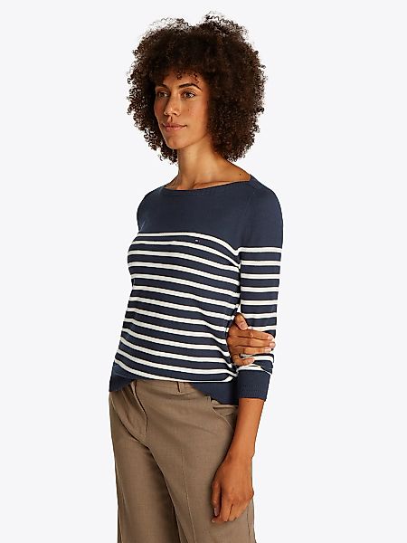 Tommy Hilfiger Strickpullover "CO JERSEY STITCH BOAT-NECK SWEATER" mit Tomm günstig online kaufen