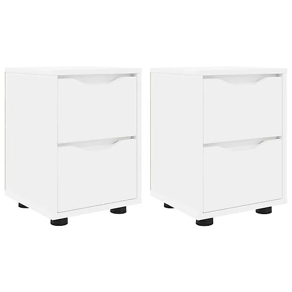 vidaXL Nachttische 2 Stk Weiß 30,5 x 30 x 43 cm Holzwerkstoff 888798 günstig online kaufen