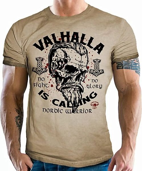 LOBO NEGRO® T-Shirt für Wikinger Fans im Used Vintage Retro Look - Valhalla günstig online kaufen