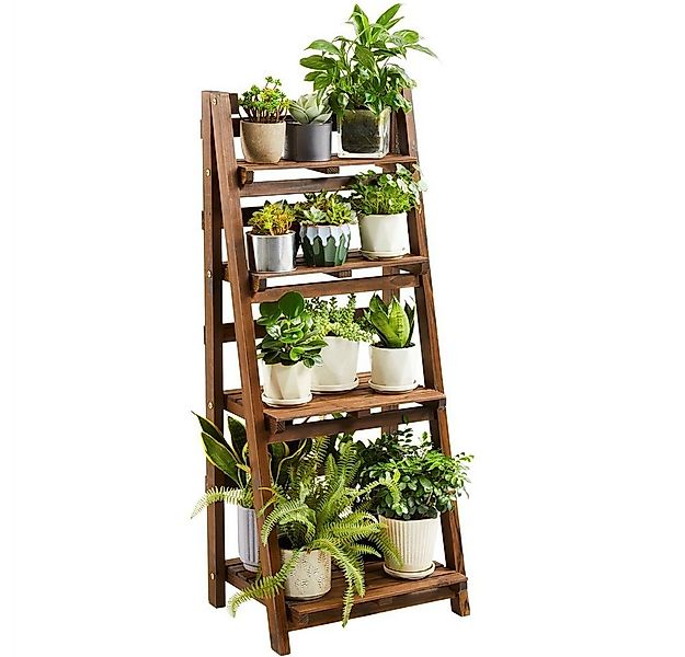 Yaheetech Leiterregal Klappbare Blumentreppe 4-stöckiges Blumenregal Pflanz günstig online kaufen
