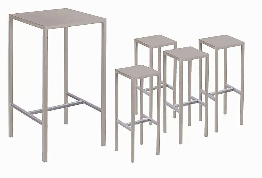 Set Bartisch mit 4 Barhockern Seaside schlamm günstig online kaufen