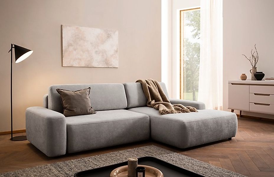 Home affaire Ecksofa »TORGE (264cm), Schlafsofa in Cord, Samtvelours o Stru günstig online kaufen