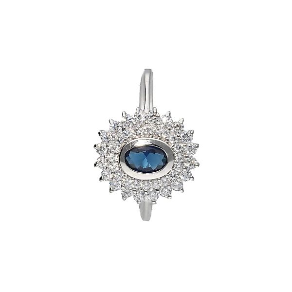 Smart Jewel Silberring "mit Zirkonia und dunkelblauem Kristallstein, Silber günstig online kaufen