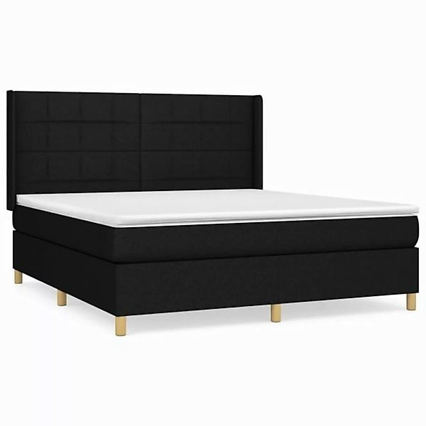 furnicato Bett Boxspringbett mit Matratze Schwarz 160x200 cm Stoff (1-tlg) günstig online kaufen