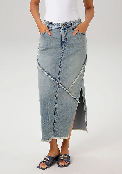 Aniston CASUAL Jeansrock, mit raffiniertem Seitenschlitz günstig online kaufen