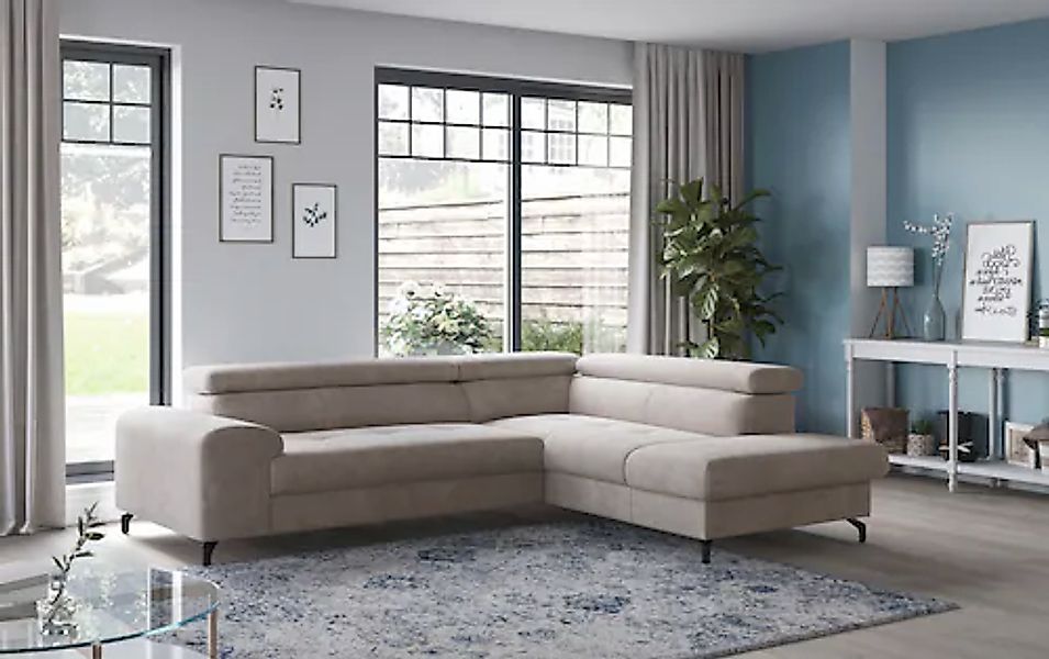COTTA Ecksofa »Aura L-Form«, mit Schlaffunktion, Bettkasten und Kopfteilver günstig online kaufen