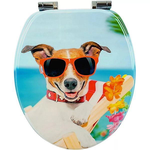 Sanfino WC Sitz Sunny Dog Toilettendeckel mit Absenkautomatik aus Holz günstig online kaufen