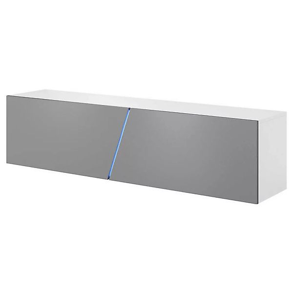 TV-Board Slant weiß matt grau Hochglanz B/H/T: ca. 160x50x40 cm günstig online kaufen