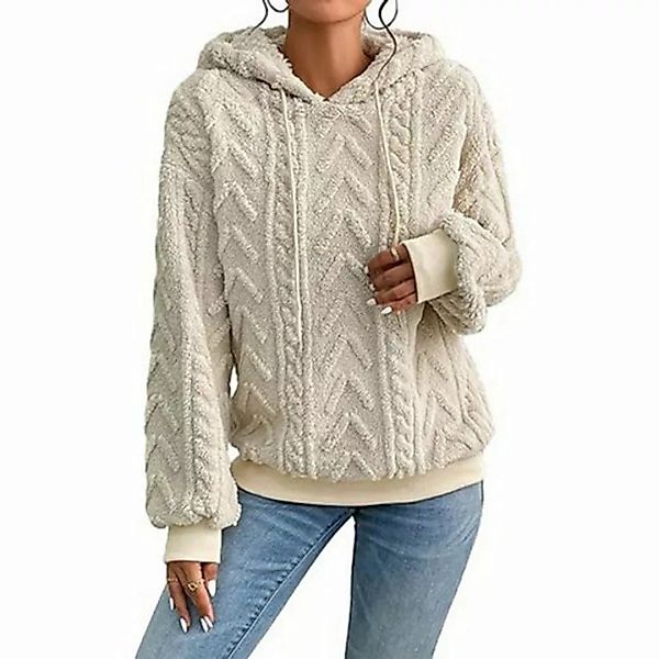 KIKI Kapuzenpullover Damen-Strickpullover –flauschiges Kapuzen-Sweatshirt – günstig online kaufen