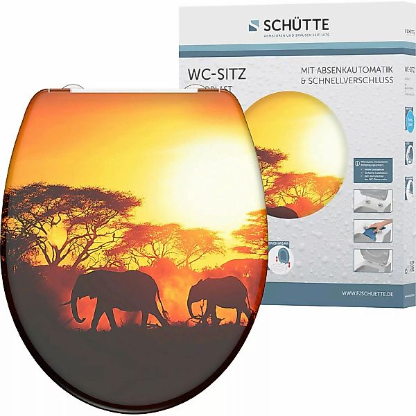 Schütte WC-Sitz Africa Duroplast mit Absenkautomatik & Schnellverschluss günstig online kaufen