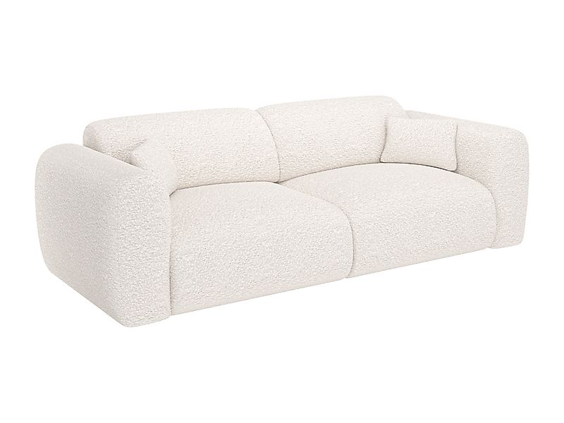Sofa mit Schlaffunktion 4-Sitzer - Bouclé-Stoff - Weiß - POGNI von Maison C günstig online kaufen