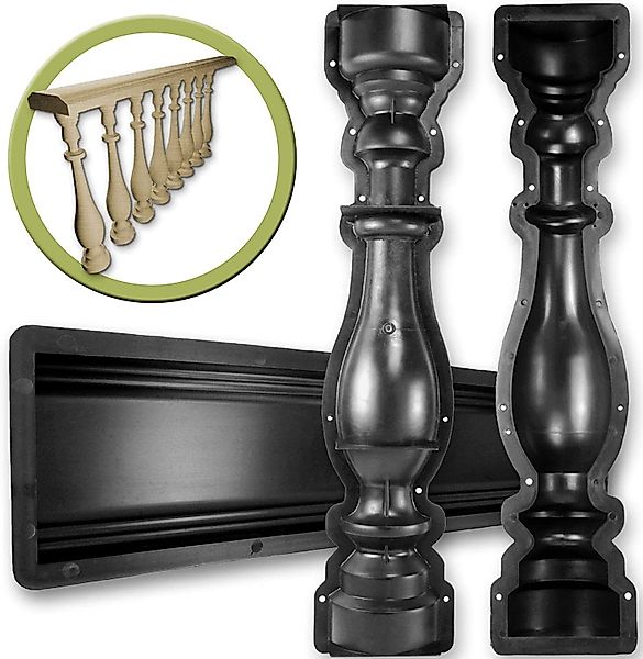 @tec Leichtbeton-Bauplatte Balustrade 2-teilig, (3-St), Schalungsform, günstig online kaufen
