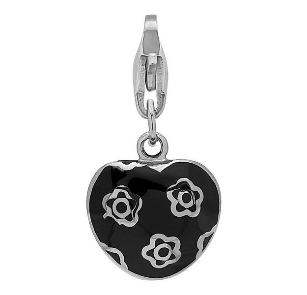 Unique Charm-Einhänger Unique Edelstahl Charm Blumenherz für Sammelarmband günstig online kaufen
