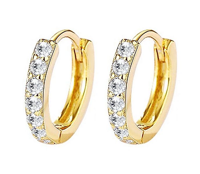 LÖB Paar Creolen Damen Creolen 925 Silber Gold Zirkonia Glitzer Strass Stei günstig online kaufen