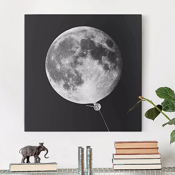 Leinwandbild - Quadrat Luftballon mit Mond günstig online kaufen