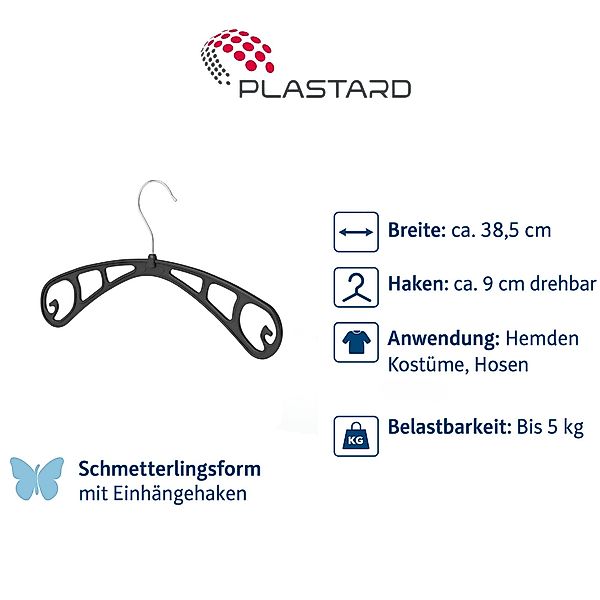 Plastard Kleiderbügel Platzsparend strapazierfähiger, 360° drehbar, günstig online kaufen