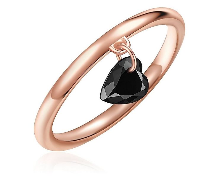 Glanzstücke München Silberring Herz roségold, Motiv Herz günstig online kaufen