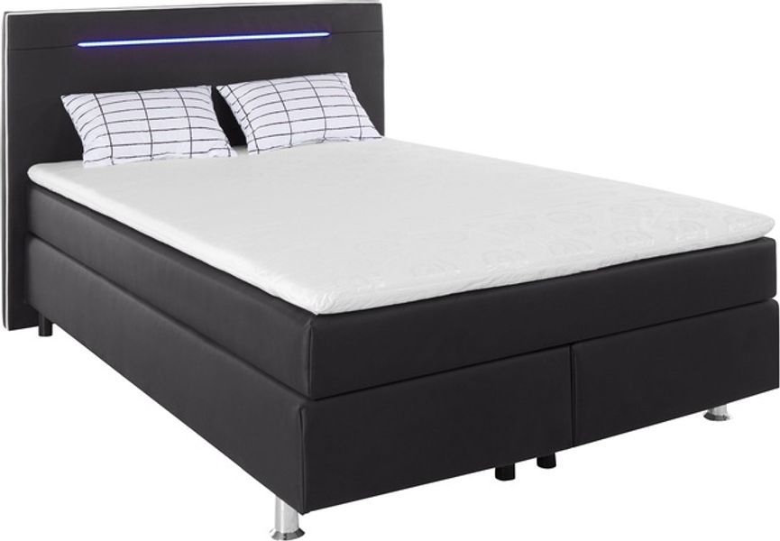 COLLECTION AB Boxspringbett "London, inklusive Topper und Kissen, mit LED-B günstig online kaufen