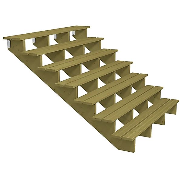 Plus A/S  Terrassentreppe 7 Stufen 175x119x180 cm Druckimprägniert NTR Kl A günstig online kaufen