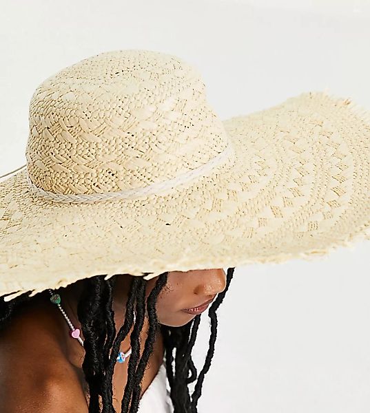 South Beach – Hut mit ausgefranster Kante aus natürlichem Stroh-Neutral günstig online kaufen