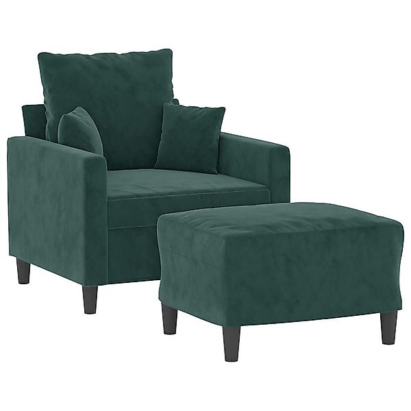 vidaXL Sofa Sessel mit Hocker Dunkelgrün günstig online kaufen