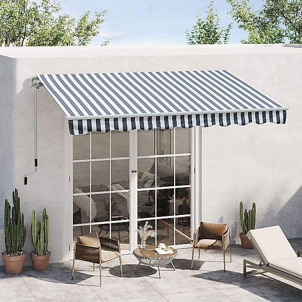Outsunny Gelenkarmmarkise Handkurbel Sonnenschutz für Balkon 2,95 x 2,45 m, günstig online kaufen