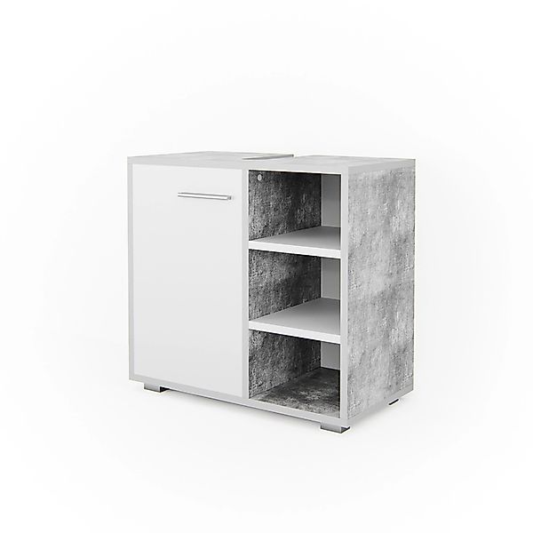 Vicco Waschbeckenunterschrank Perry Beton/Weiß 60 x 56 cm günstig online kaufen
